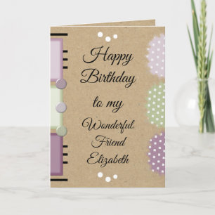 Best friend birthday rustic plum card