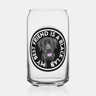 Best Friend Black Lab Can Glass