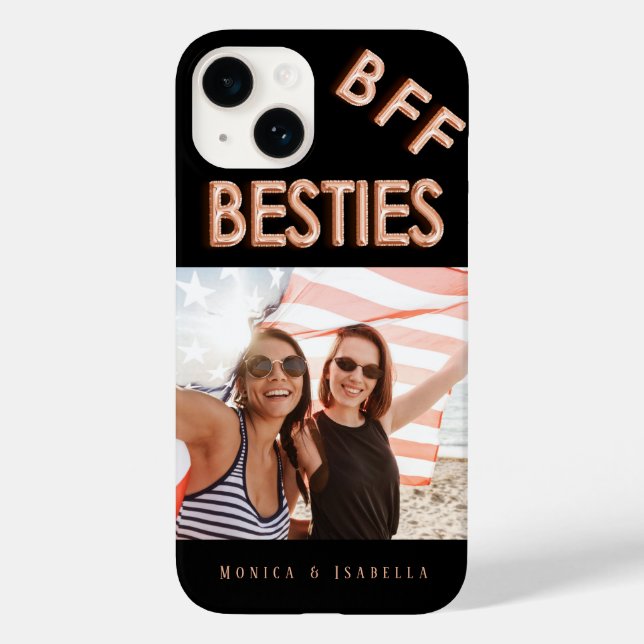 Best friend black rose gold photo besties bff Case-Mate iPhone case (Back)