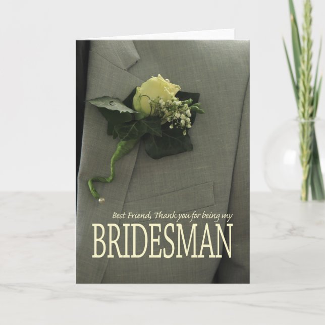 Best Friend Bridesman thank you (Front)