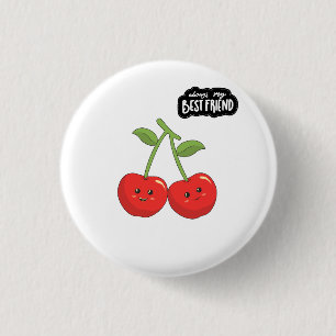 Best Friend Cherries 1 Inch Round Button