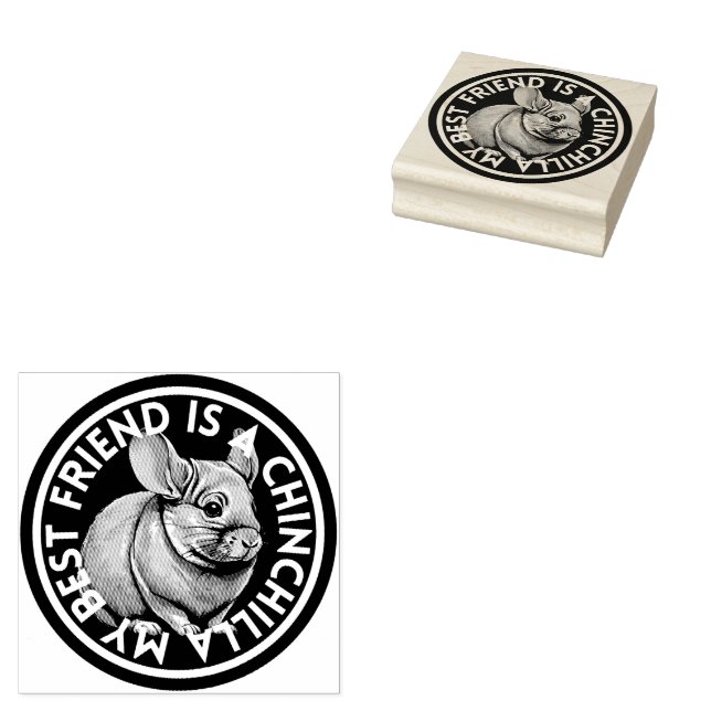Best Friend Chinchilla Rubber Stamp (Stamped)