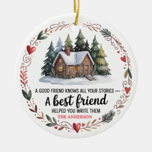 Best Friend Christmas Personalized Holiday Ceramic Ornament