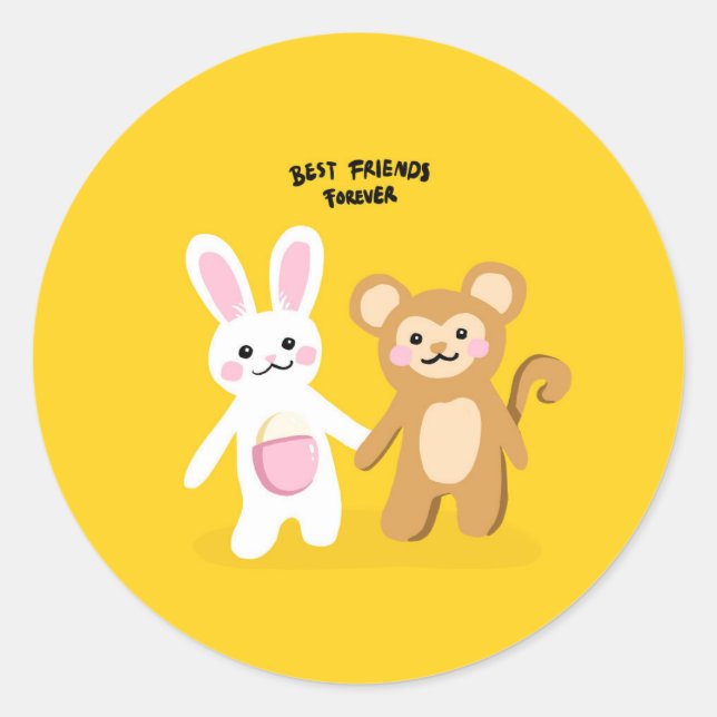 Best Friend  Classic Round Sticker (Front)