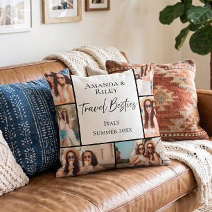 Best Friend Collage Photo Throw Pillow