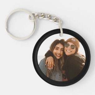 Best Friend Custom Photo Create your own Black Keychain
