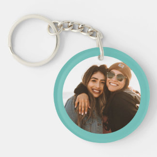 Best Friend Custom Photo Create your own blue Keychain