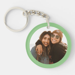 Best Friend Custom Photo Create your own green Keychain