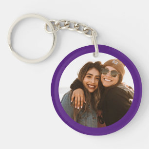 Best Friend Custom Photo Create your own purple Keychain