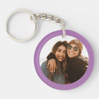 Best Friend Custom Photo Create your own purple Keychain