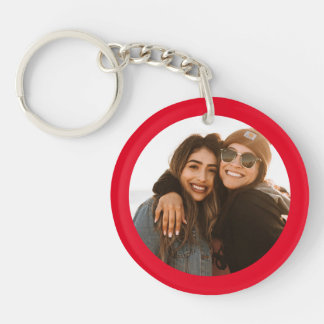 Best Friend Custom Photo Create your own red Keychain