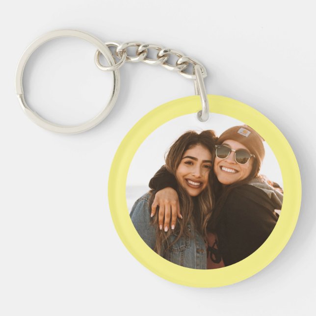 Best Friend Custom Photo Create your own yellow Keychain (Front)