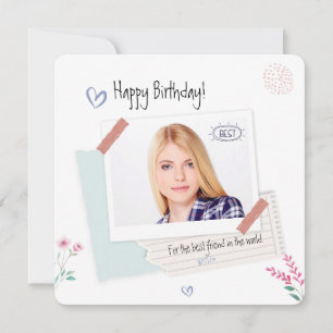 Best friend custom photo happy birthday  holiday card