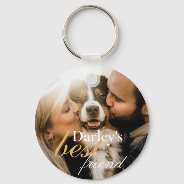 Best Friend Cute Photo Family Modern Keychain (Front)