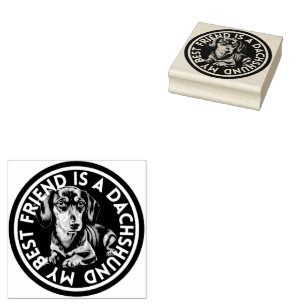 Best Friend Dachshund Rubber Stamp