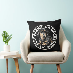 Best Friend Dachshund Throw Pillow