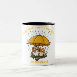 Best Friend Day Shirt: Cute Mushroom Umbrella Tee Two-Tone Coffee Mug