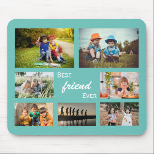 Best Friend Ever 7 Square Photo Collage Mouse Pad