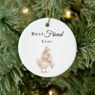 Best Friend Ever Goose Photo Ceramic Ornament