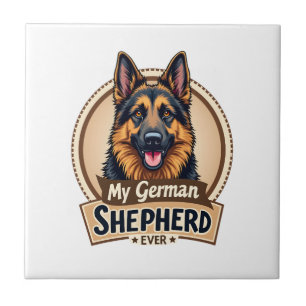 Best Friend Ever My German Shepherd Vintage Dog Lo Tile