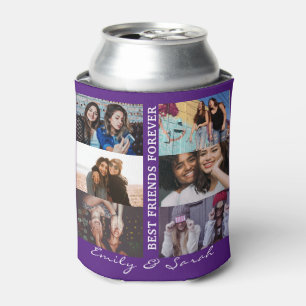 Best Friend Forever Custom 6 Photo collage & Name Can Cooler