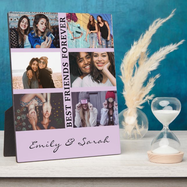 Best Friend Forever Custom 6 Photo collage & Name Plaque (Side)