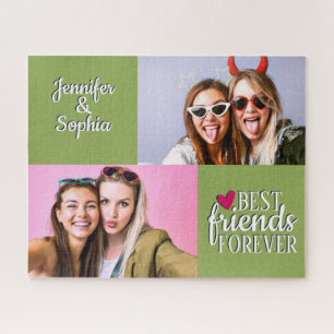 Best Friend forever two pictures template modern Jigsaw Puzzle