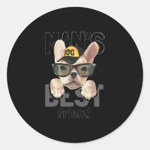 Best Friend French Bulldog Classic Round Sticker