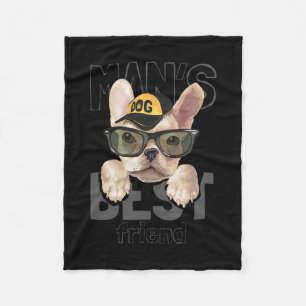 Best Friend French Bulldog  Fleece Blanket