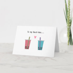 best friend funny sweet bestie bubble tea card