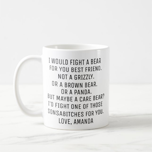 Best Friend Gift Personalized Best Friend Coffee Mug (Left)