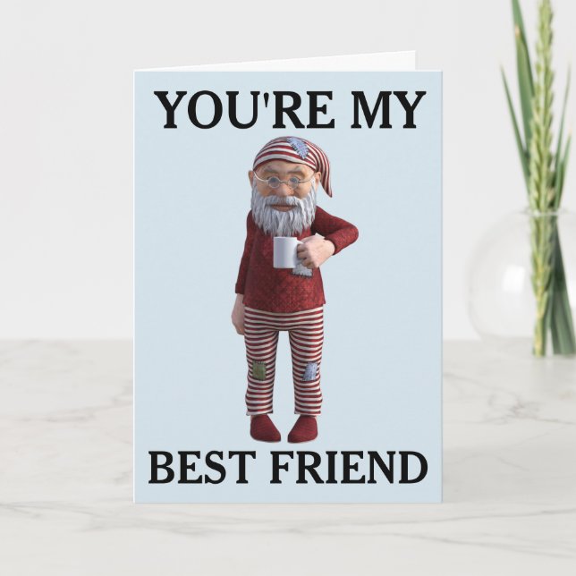 BEST FRIEND GNOME ELF BIRTHDAY CARD (Front)