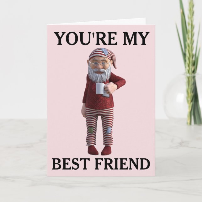 BEST FRIEND GNOME ELF CHRISTMAS CARD (Front)
