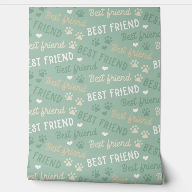 Best Friend Green Removable Wallpaper (Unrolling)