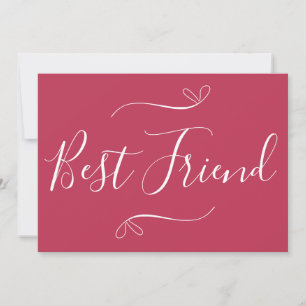 Best Friend Happy Galentine's Day Hot Pink Modern Holiday Card