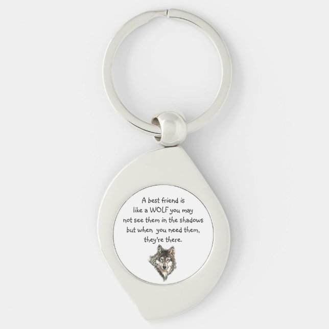 Best Friend Inspirational Quote Wolf, Wolves  Keychain (Front)