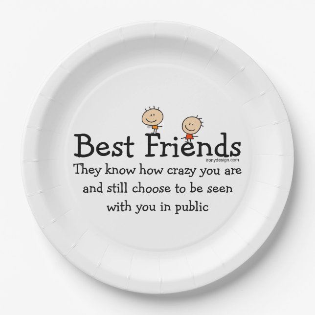 Best Friend Knows Cute Paper Plate (Front)