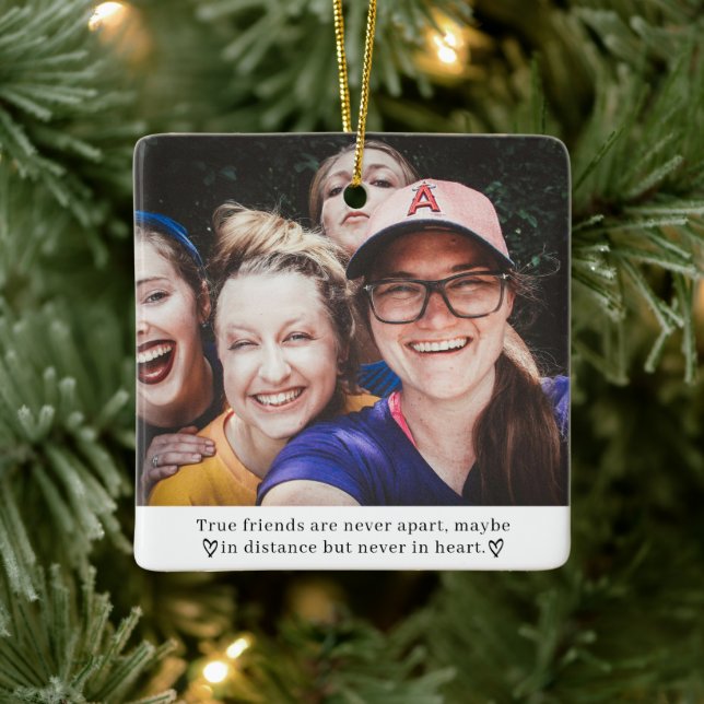 Best Friend Long Distance Friendship True Friends Ceramic Ornament (Tree)