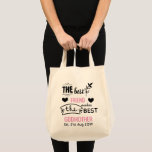 Best Friend Makes Godmother - Personalized Modern Tote Bag<br><div class="desc">The Best Friend Makes The Best Godmother with 'date' of Baptism,  Christening below is the modern and unique trendy text on this gift for Godmothers. Gift it for a religious occasion,  as a thank you,  birthday,  Christmas.</div>