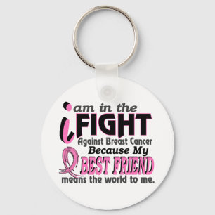 Best Friend Means The World To Me Breast Cancer Keychain