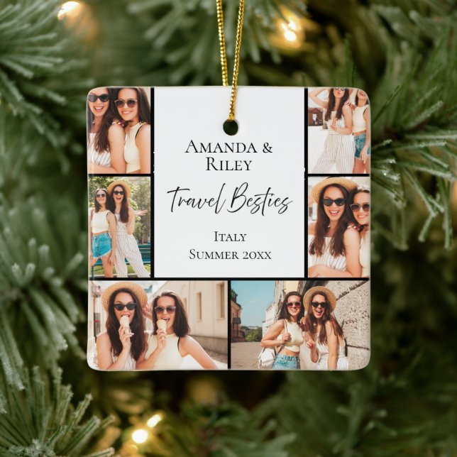 Best Friend Multi Photo Ceramic Ornament (Tree)