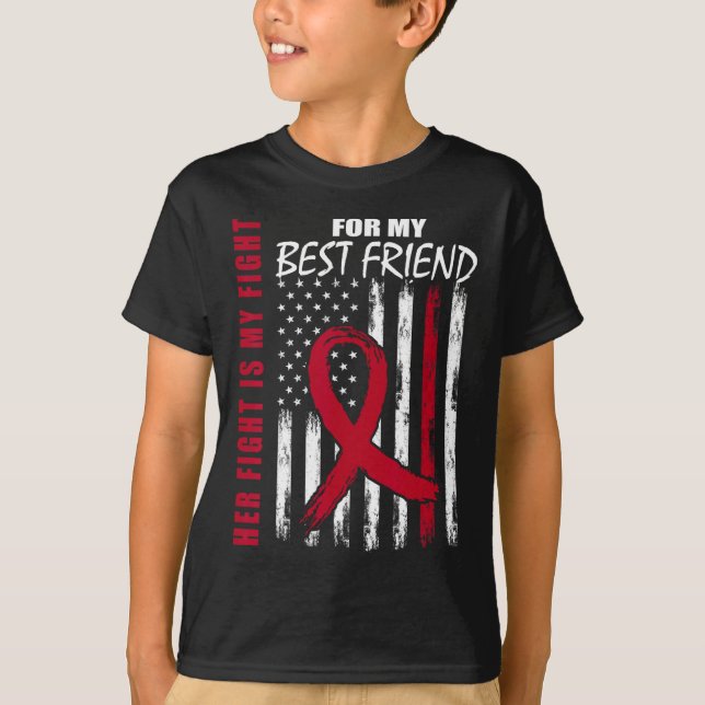 Best Friend Multiple Myeloma Awareness American Fl T-Shirt (Front)