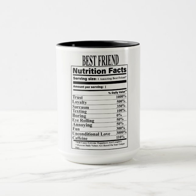 Best Friend Nutrition Facts Mug (Center)