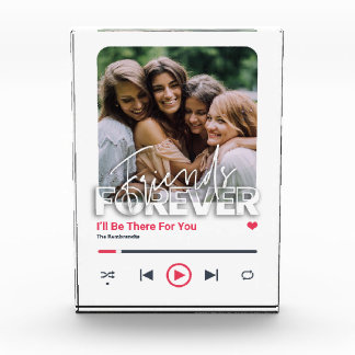 Best Friend Personalized Song Glass Art Cover   Photo Block