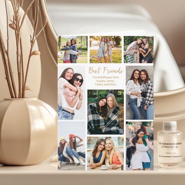 Best Friend Photo Collage Customizable Message Card (Creator Uploaded)