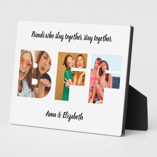  Best Friend Photo Collage Personalized Quote BFF Plaque (Side)