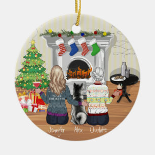 Best Friend Portrait - Personalized Christmas Gift Ceramic Ornament