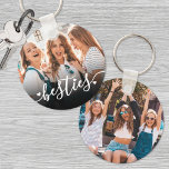 Best Friend Script BFF Photo Keychain<br><div class="desc">Create your own personalized best friend keepsake with this custom photo keychain, featuring your favourite design on the front and a second photo on the back. The front includes the word "besties" in elegant white script calligraphy, accented with small white heart details for a sweet and playful touch. A subtle...</div>