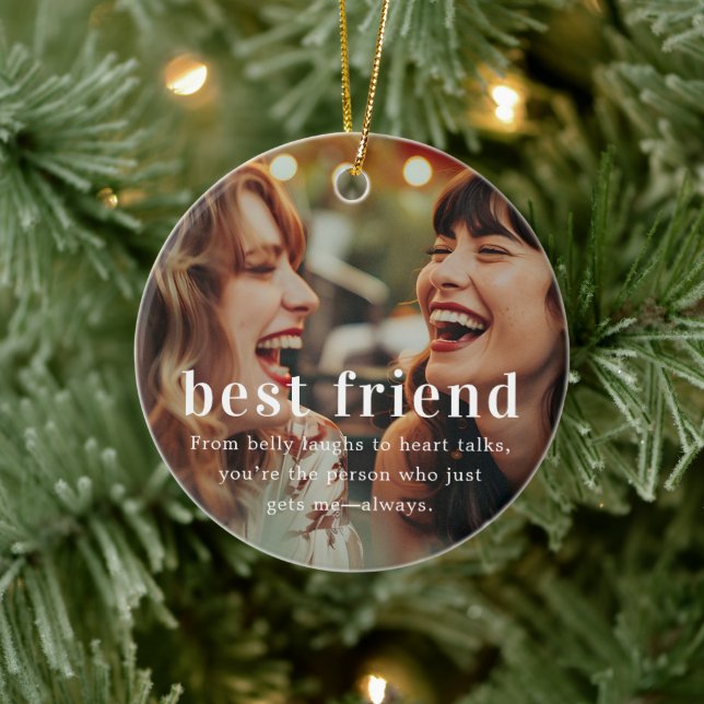 Best Friend | Sentimental Photo Keepsake Christmas Ceramic Ornament (Tree)