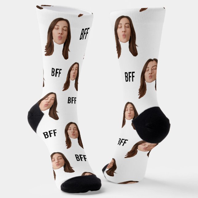 Best Friend Socks BFF Gift Socks Custom Face Socks (Angled)